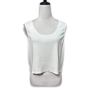 BP Cropped Tank Top Sleeveless Scoop Neckline Lightweight White W Plus 3X NWOT